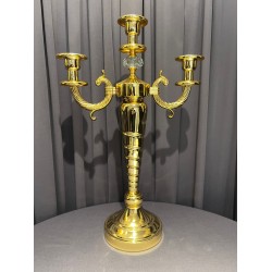 Gold Şahmeran 3 Kollu  Mumluk - 49 CM